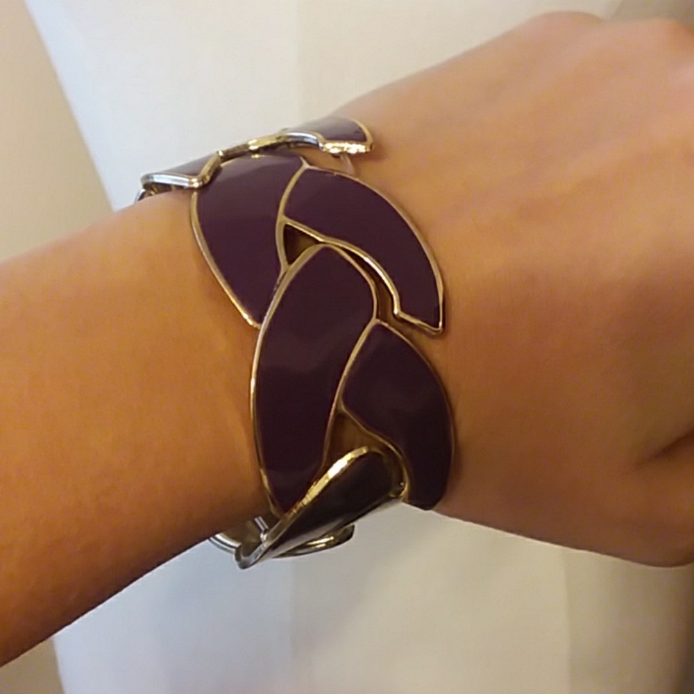 The Limited purple and gold braided bracelet